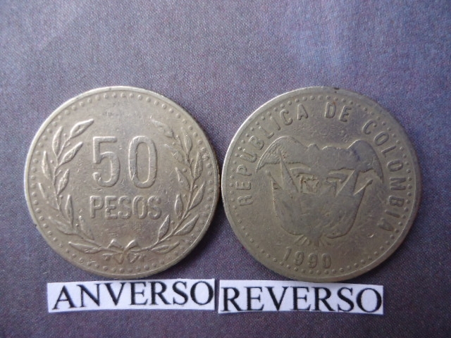 50,oo Pesos (anv.)- Rep. de Colombia, Escudo de Armas (rev)