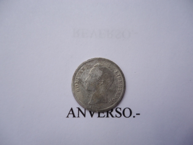 25 Centimos (Medio) de Plata, ley 8350-Cara del Libertador.
