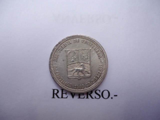 50 centimos (Medio) de Plata ley 8350. 