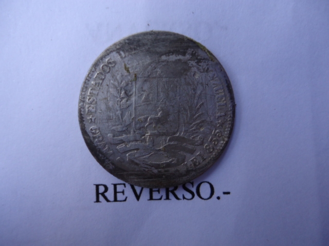 Estados Unidos de Venezuela-Escudo-1935 ,Plata ley 835.