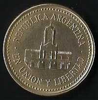 MONEDA ARGENTINA - EN UNION Y LIBERTAD (POSTERIOR)