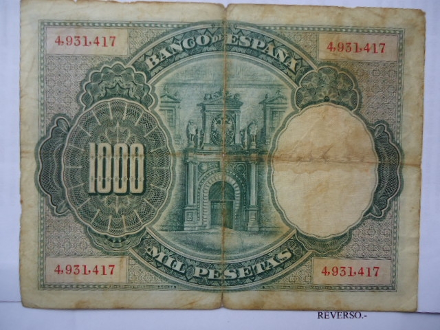 El Banco de Espa�a- Mil Pesetas-1925