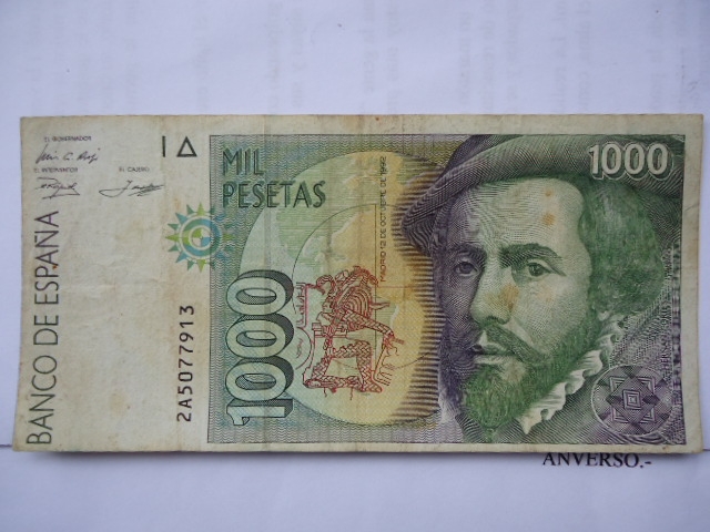 Bco. de Espa�a-Mil Pesetas- Hern�n Cort�s-A�o 1992.