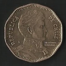 MONEDA DE CHILE CINCUENTA PESOS - BERNARDO OHIGGINS -  POSTERIOR