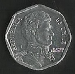 MONEDA DE CHILE UN PESO - BERNARDO OHIGGINS - POSTERIOR