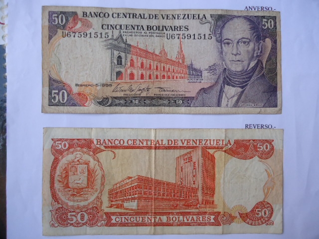 Banco Central de Venezuela-(Anv.)Palacio de las academias-Andr�s Bello- (Rev.) Edf. Bco. Central