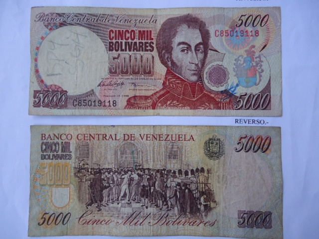 Banco Central de Venezuela-(Anv.) Sim�n Bol�var-(Rev.)Declaraci�n de la Indepndencia.