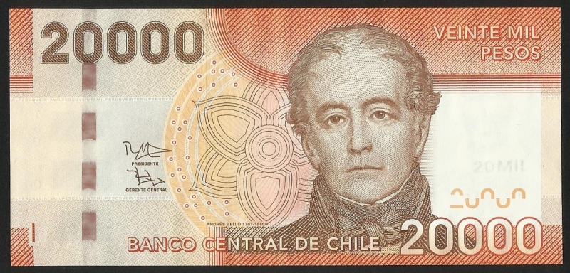 ANDRES BELLO - VEINTE MIL PESOS (FRONTAL)