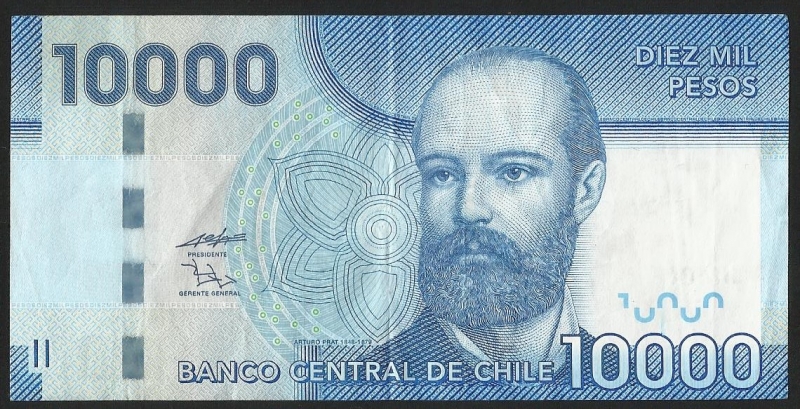 ARTURO PRAT - DIEZ MIL PESOS ( FRONTAL)