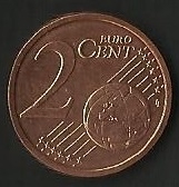 MONEDA DOS EURO CENT - FRONTAL