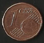 MONEDA UN EURO CENT - FRONTAL