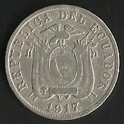 MONEDA DECIMAL ECUADOR 1917 - POSTERIOR 