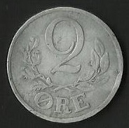 MONEDA DENMARK 1945 - FRONTAL