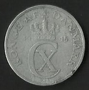 MONEDA DENMARK 1945 - POSTERIOR 
