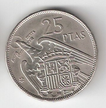 25 ptas Franco 1957 (*1969) BC