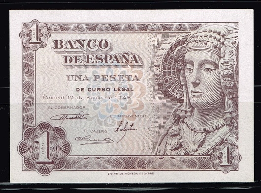 Anverso de billete de 1 peseta del Banco de Espa�a