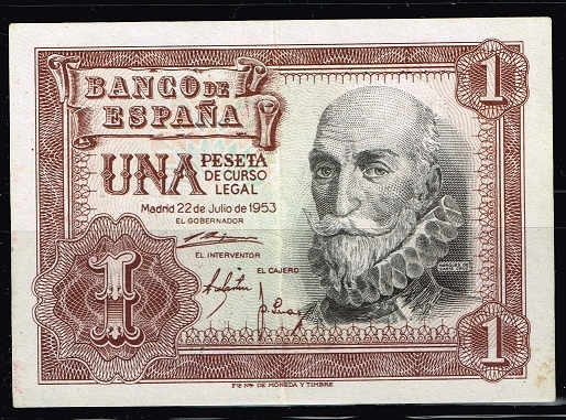 Anverso de billete de 1 peseta del Banco de Espa�a