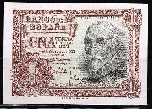 Anverso de billete de 1 peseta del Banco de Espa�a