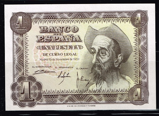 Anverso de billete de 1 peseta del Banco de Espa�a