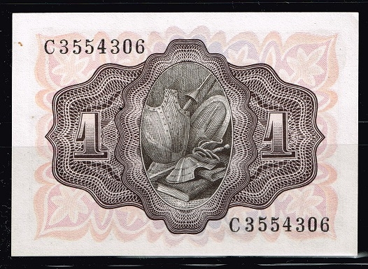 Reverso de billete de 1 peseta del Banco de Espa�a