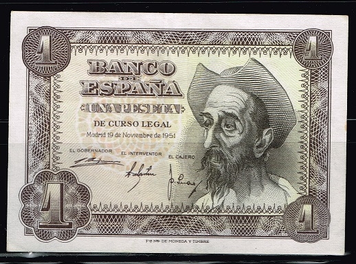 Anverso de billete de 1 peseta del Banco de Espa�a