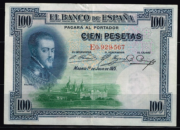 Anverso de billete de 100 pesetas del Banco de Espa�a
