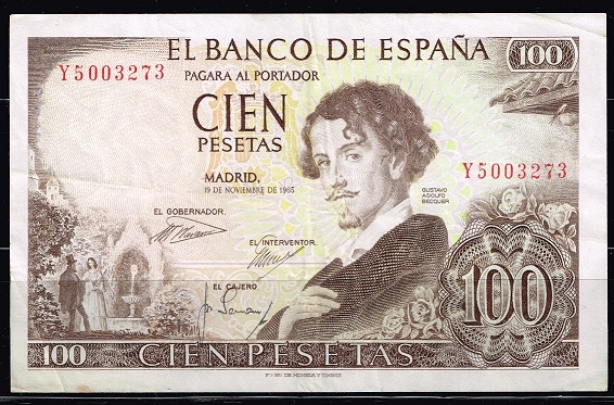 Anverso de billete de 100 pesetas del Banco de Espa�a