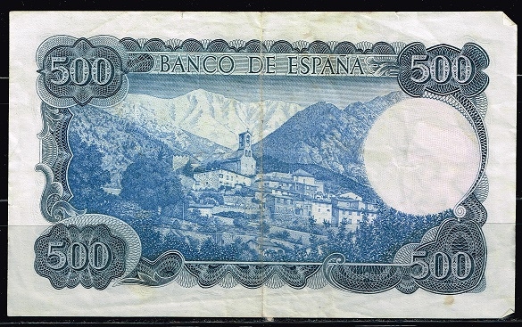 Reverso de billete de 500 pesetas del Banco de Espa�a