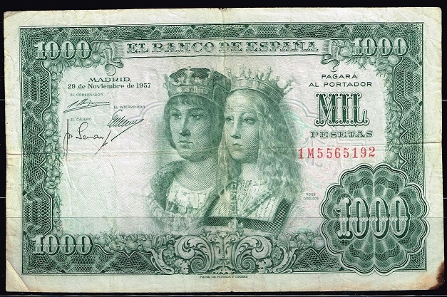 Anverso de billete de 1.000 pesetas del Banco de Espa�a