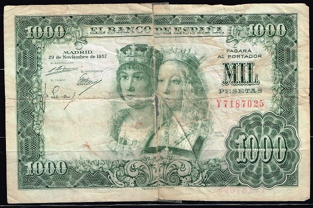 Anverso de billete de 1.000 pesetas del Banco de Espa�a