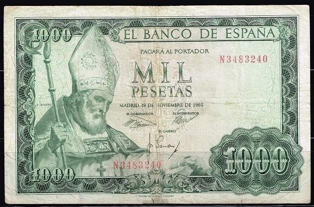 Anverso de billete de 1.000 pesetas del Banco de Espa�a