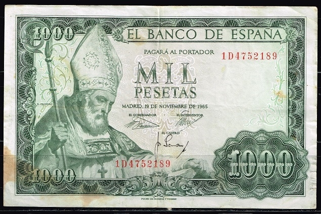 Anverso de billete de 1.000 pesetas del Banco de Espa�a