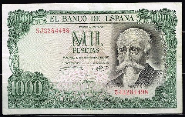 Anverso de billete de 1.000 pesetas del Banco de Espa�a
