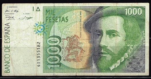 Anverso de billete de 1.000 pesetas del Banco de Espa�a