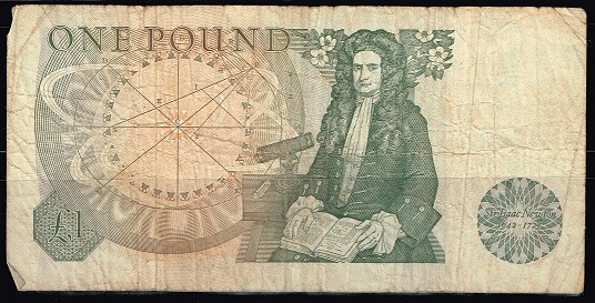 Reverso de billete de 1 libra.