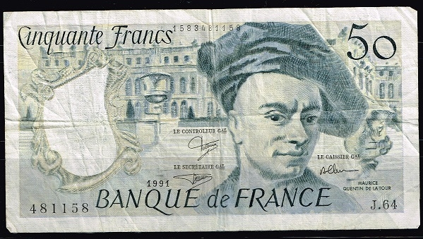 Anverso de billete de 50 francoss.