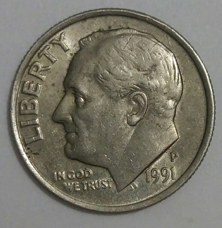 1991 - P one dime