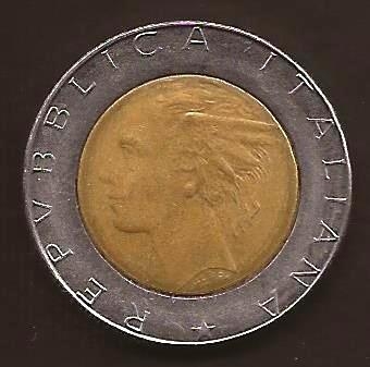 Plaza del Quirinale. Dama italiana  500 Liras reverso