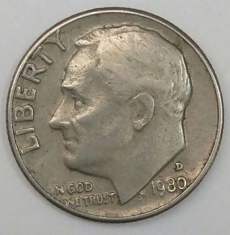 1980 D one dime