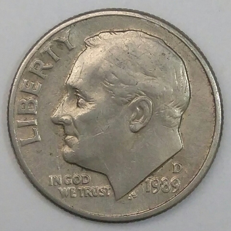 1989 D one dime
