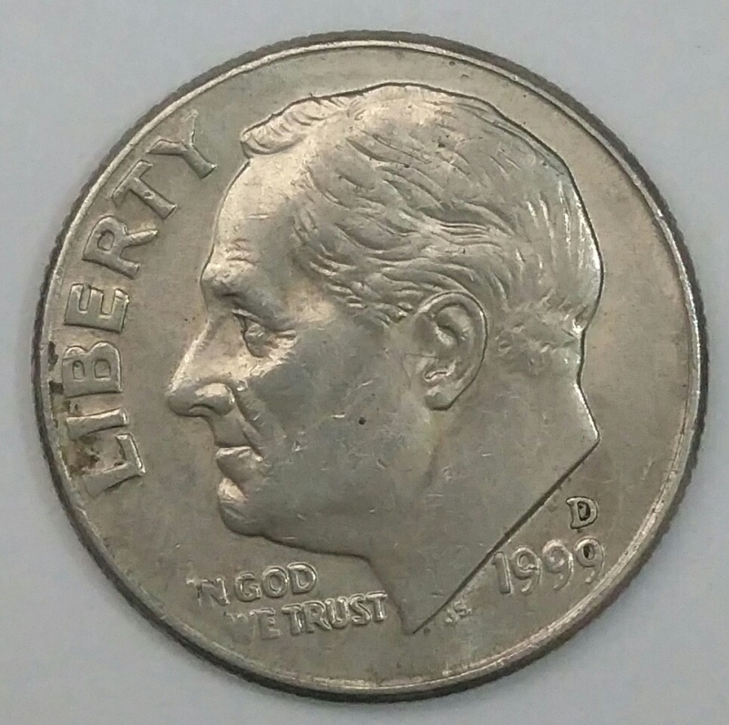 1999 D one dime