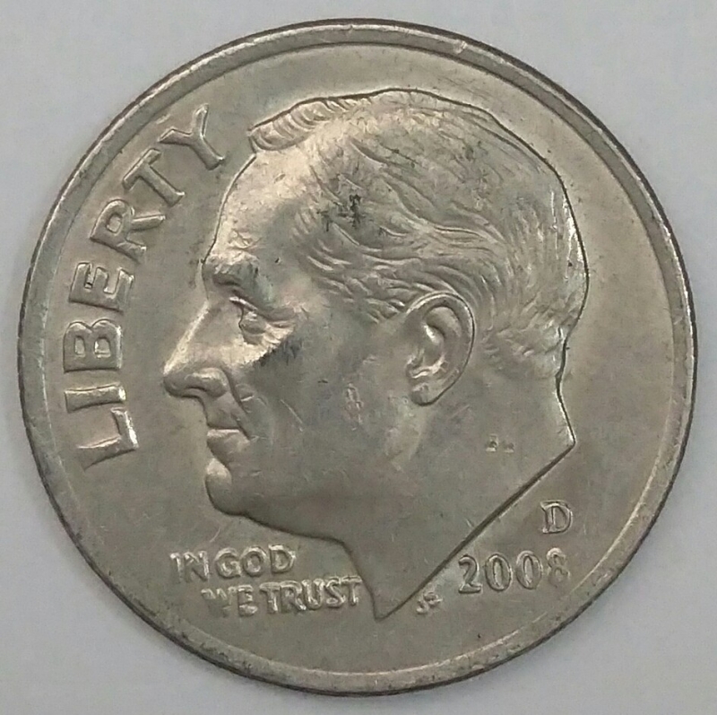 2008 D one dime