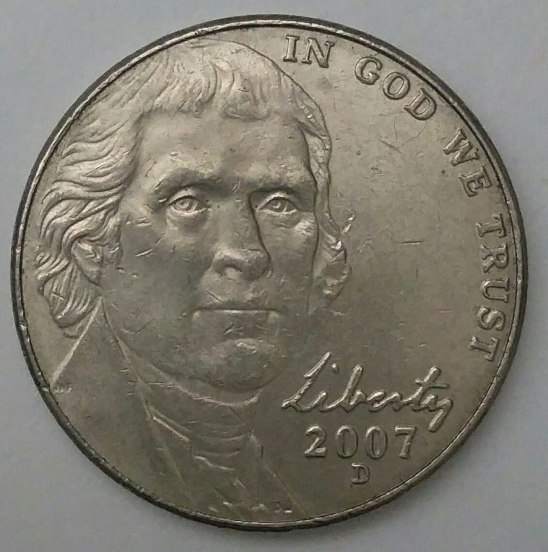 2007 D dice cents