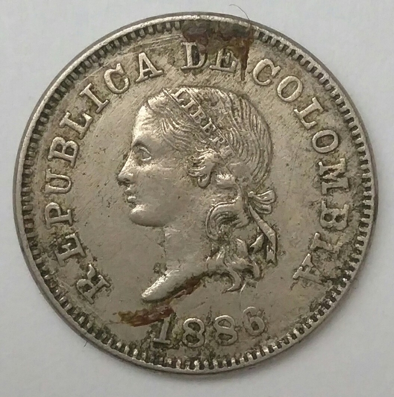 1886- 5 centavos