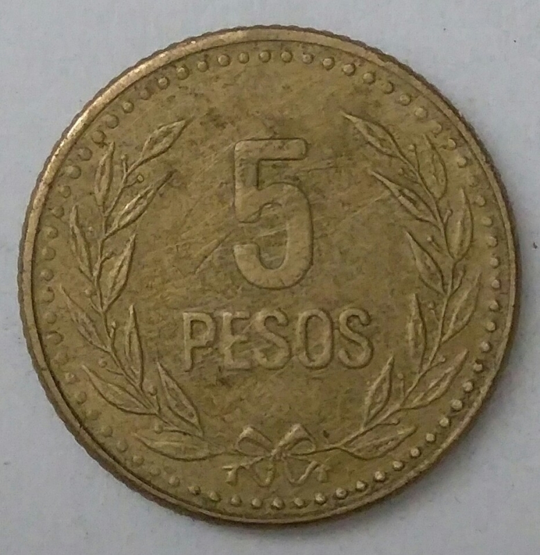 1990 - 5 pesos