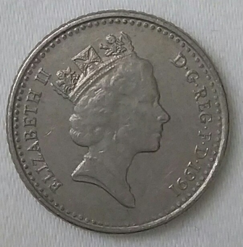 1991 five pence