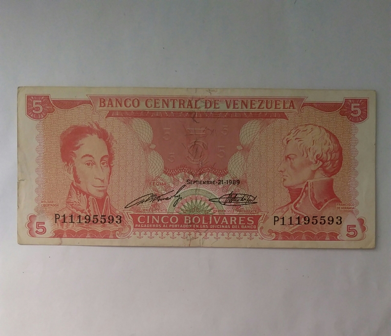 1989 - 5 bolivares