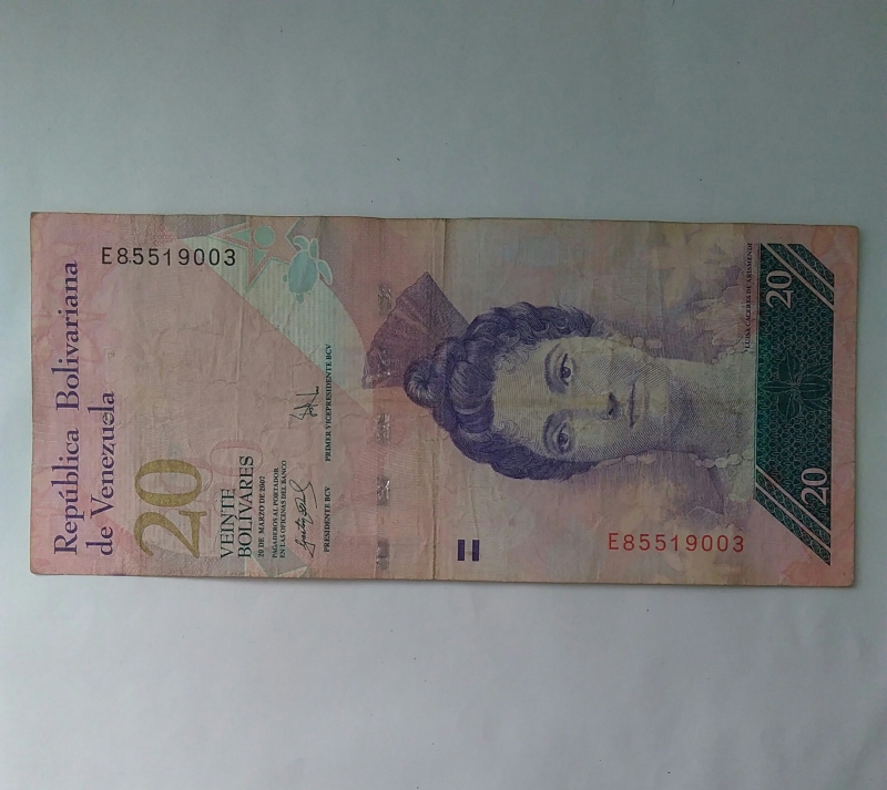 2007 - 20 bolivares