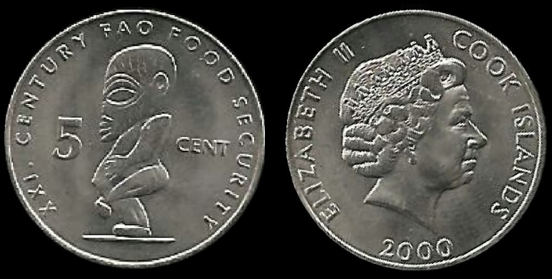 Islas Cook: 5 Cents (F.A.O.) 2000, km369 