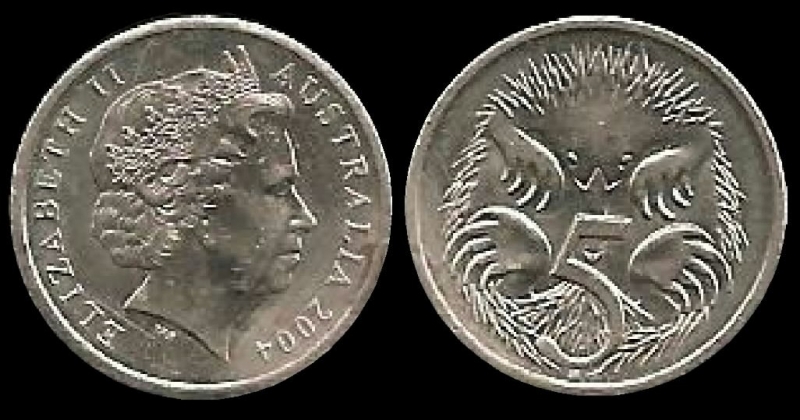 Australia: 5 Cents (Echidna) 2004 km401